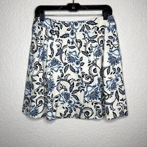 Loft Blue and White Floral Paisley Womens Skirt‎ Size 4